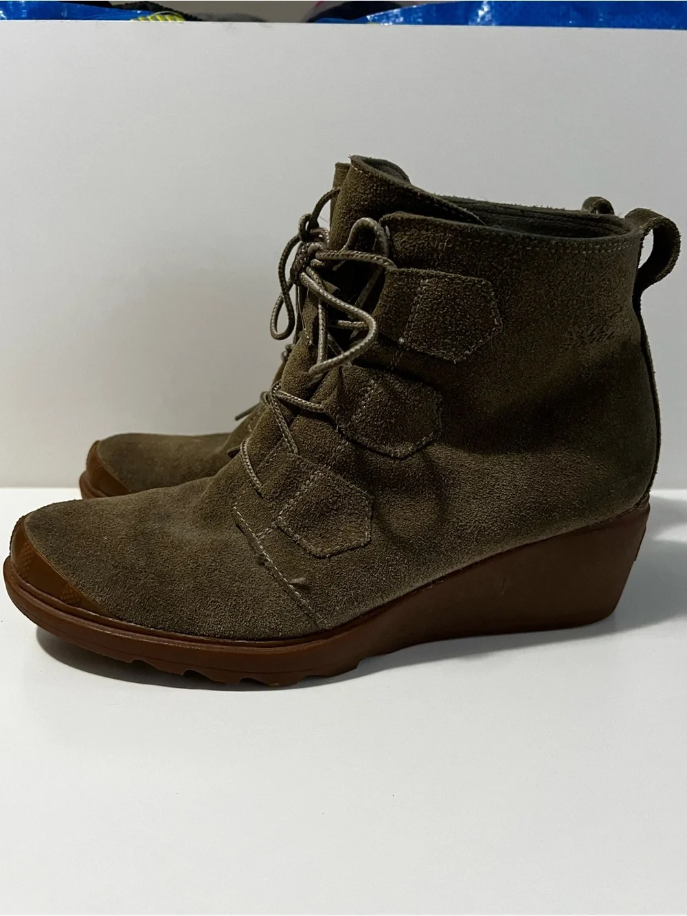 Sorel Toronto Lace Waterproof Suede Wedge Brown Comfort Outdoor Ankle Boots